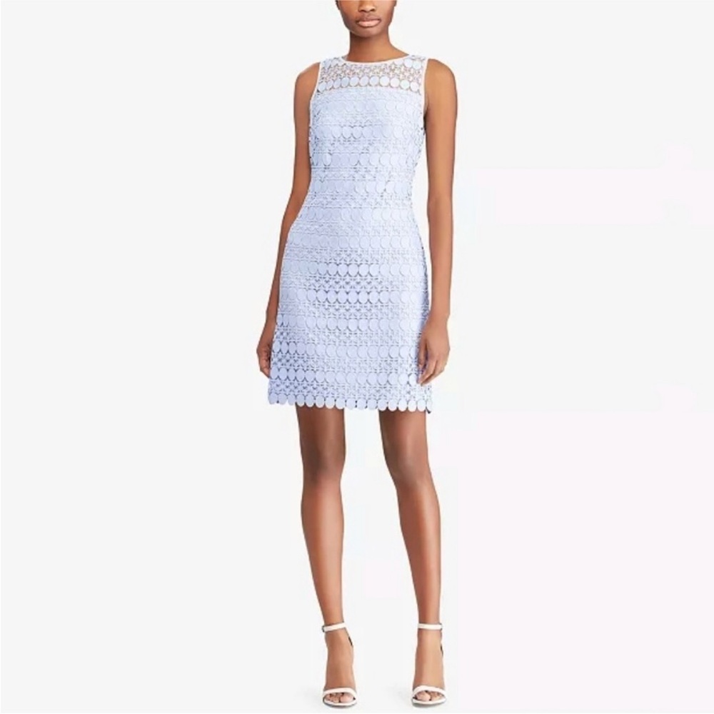 Lauren Ralph Lauren Sky Blue Lace Mini Dress